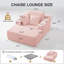 Méridiennes intérieures à compression, grande chaise longue moderne en tissu rose