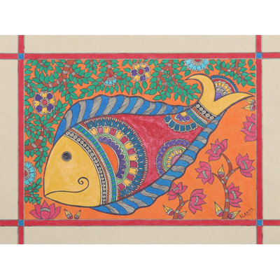 Suspension murale en toile d’eau madhubani