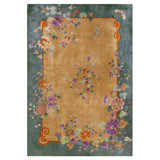 Light Yellow Gold Color Antique Decorative Chinese Deco Area Rug
