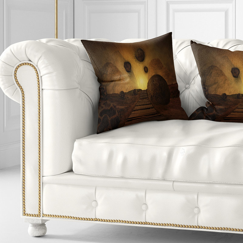 Pierres de l'espace - coussin abstrait imprimé, 18 po x 18 po, Carré