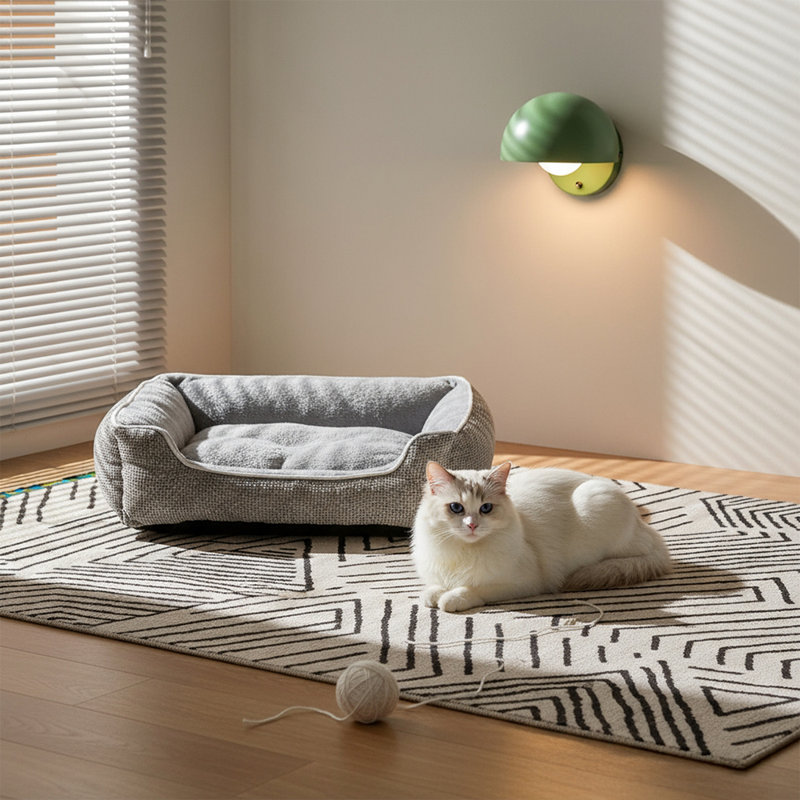 Polyester Pet Bed, Small (13cm H x 50cm W x 40cm D), Grey