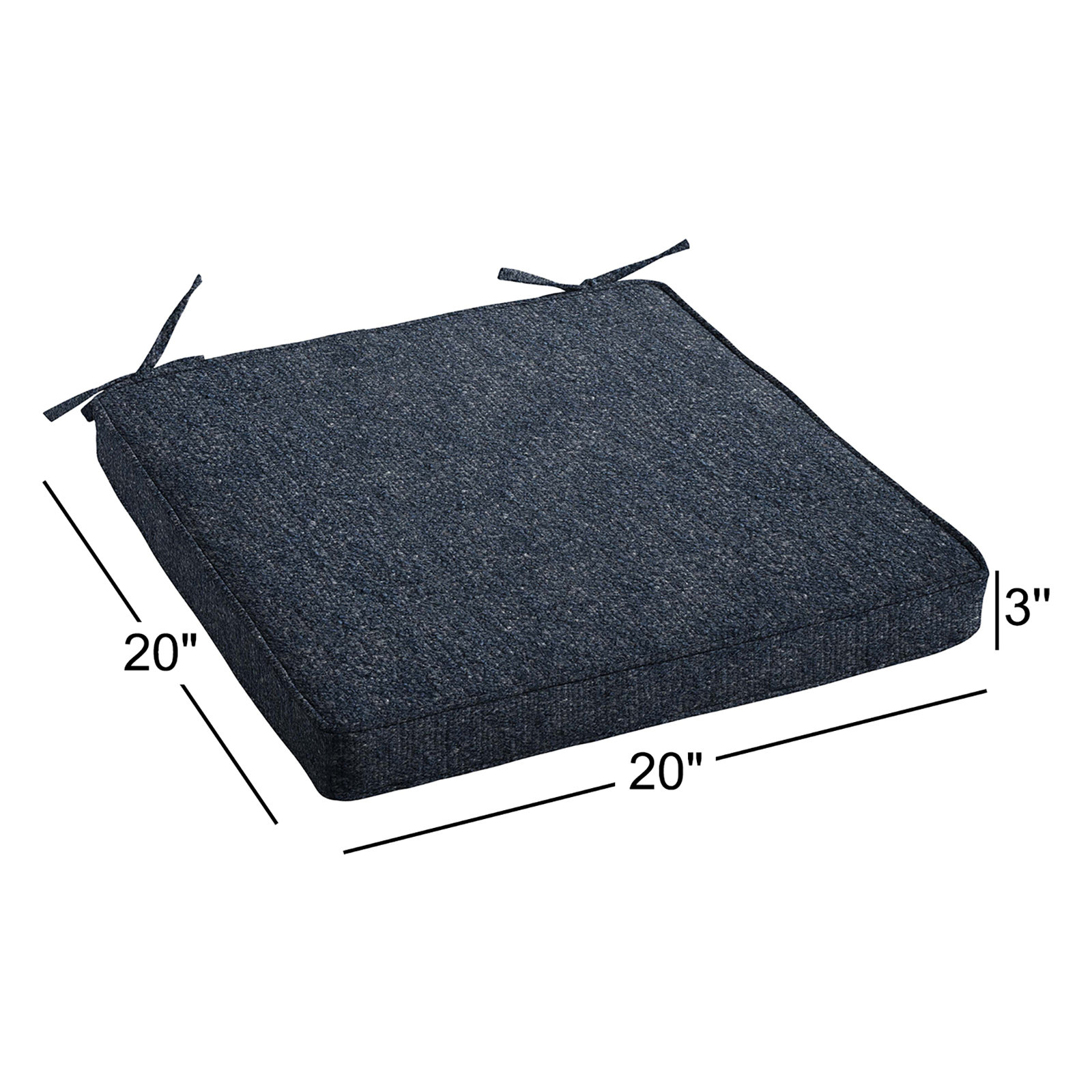 Sunbrella® Seat Cushion, 20" x 20", Improve Indigo Sunbrella®