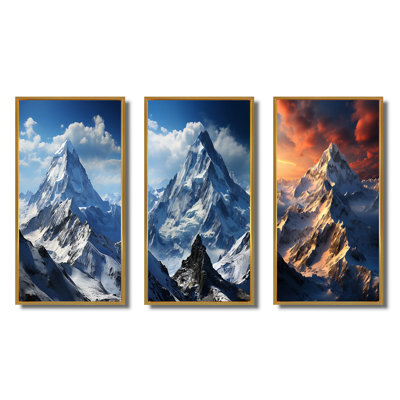 Ensemble de 3 pièces sur toile France Alpes françaises