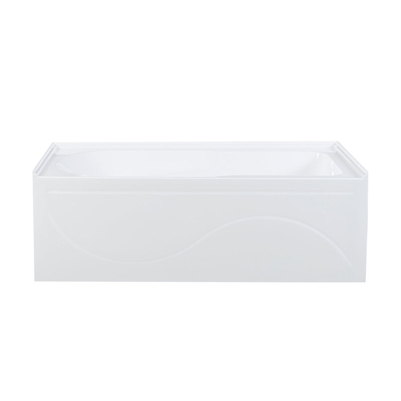 Ivy 60" x 30" White Acrylic Alcove Bathtub with Apron