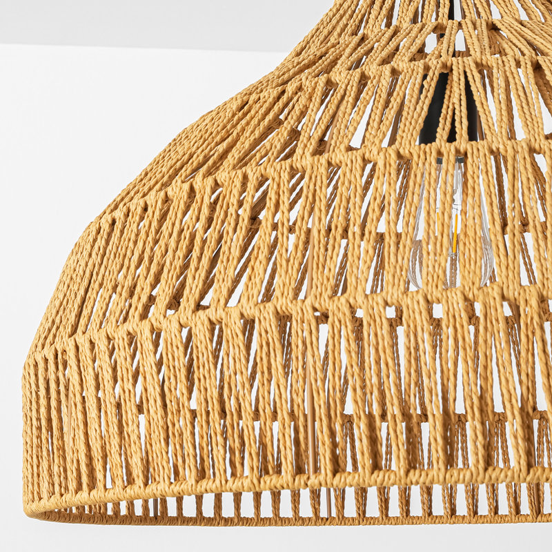 Suspension Naturaweave à 1 lumière, 61 cm (24 po), en corde tressée à intensité variable, pour îlot de cuisine