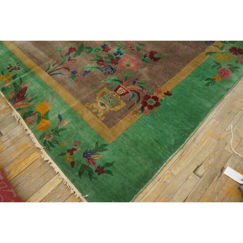 Tapis motif floral antique Art déco