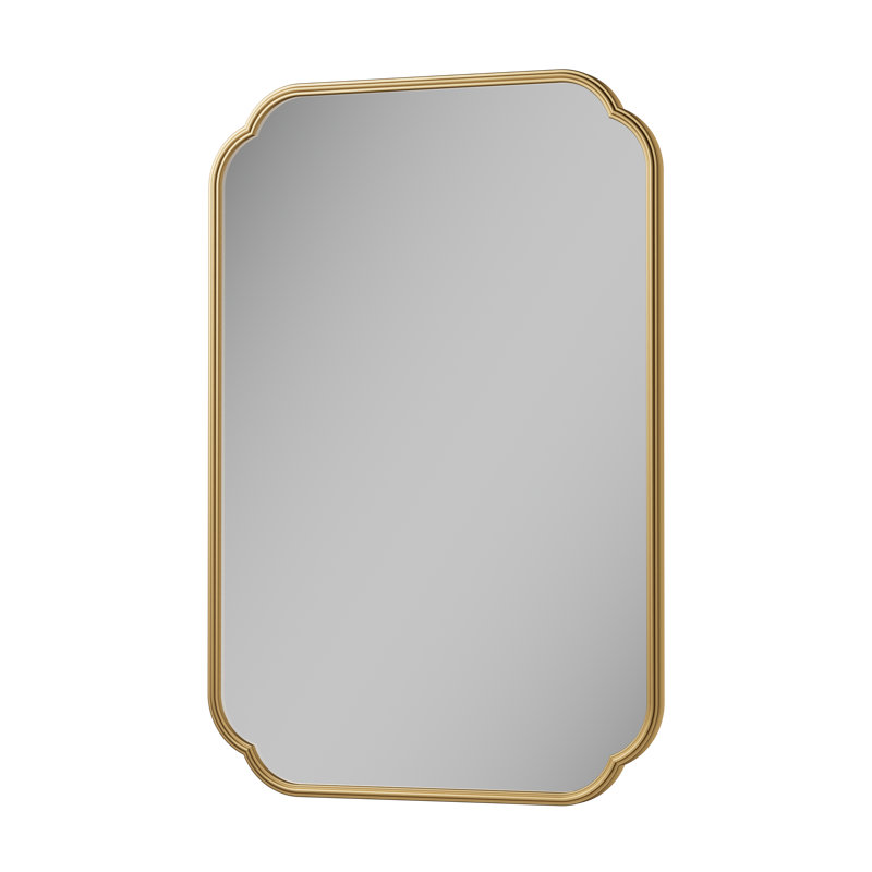 Miroir de salle de bain mural avec miroir trempé, 36 po x 24 po, Doré