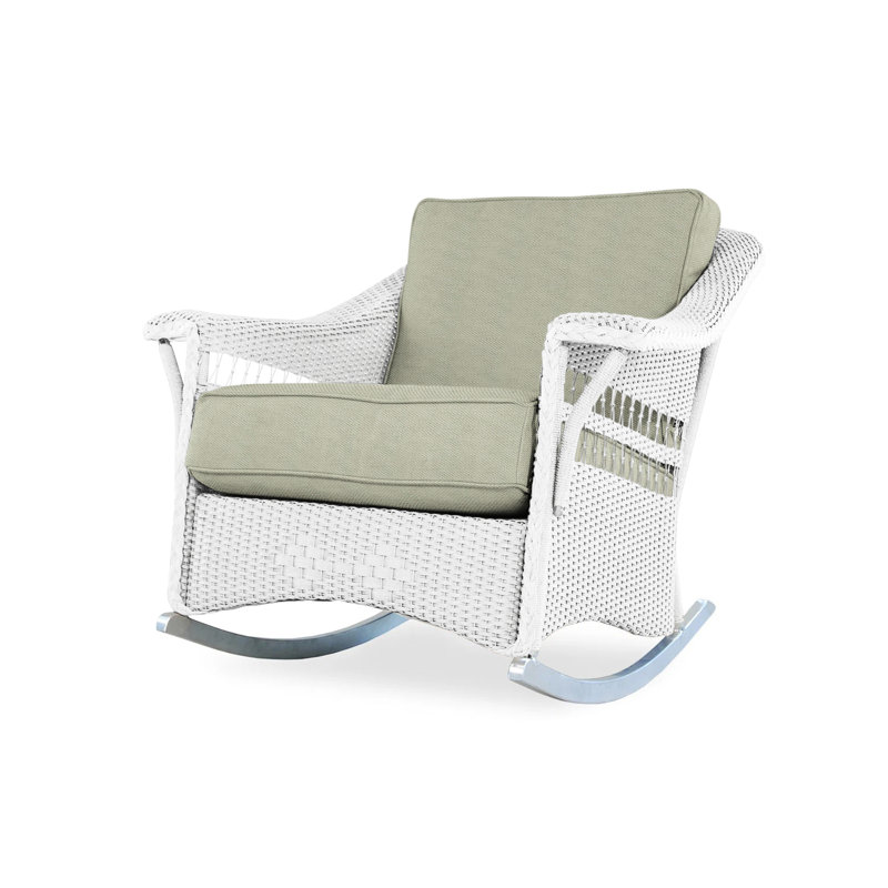 Nantucket Outdoor Rocker Chair, Callen Celadon, White
