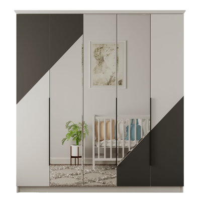 Baldwinville 5 Door Manufactured Wood Wardrobe