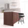 Dehn Modern Swivel Counter or Bar Height Barstool with Open Back and Footrest in Metal and Faux Leather