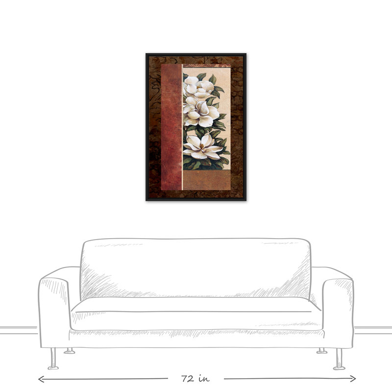 Panneau de magnolia encadré sur toile, H 37,75 po x l 25,75 po