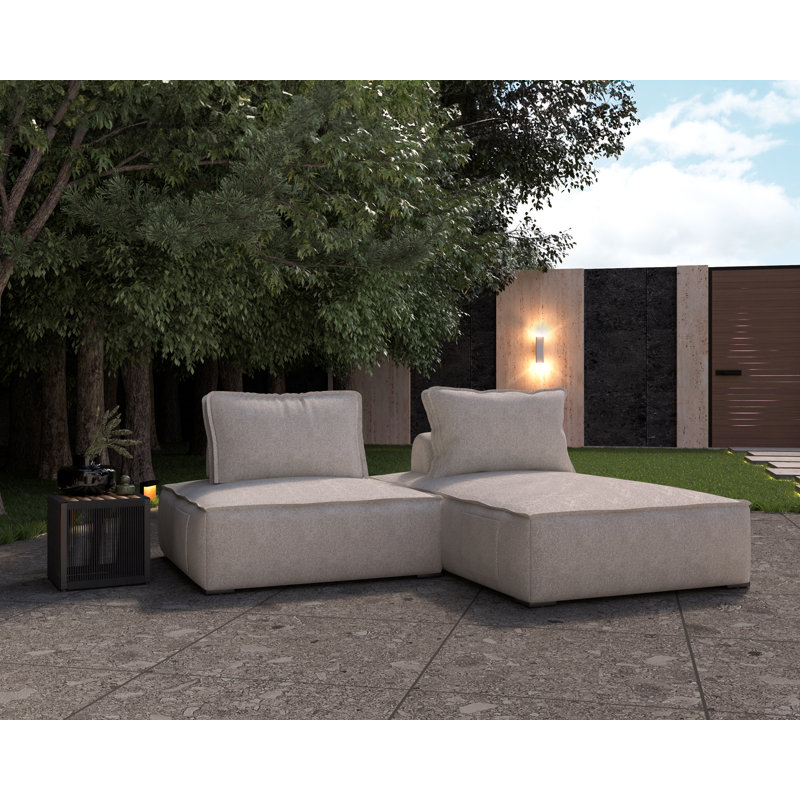 Canapé modulaire d'extérieur 01 en gris texturé Mirri