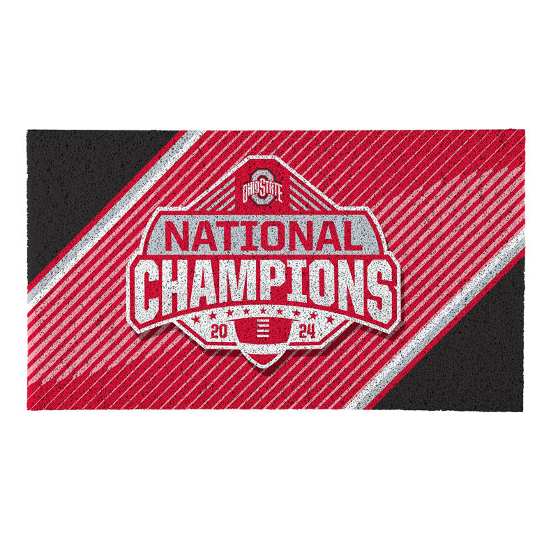 Tapis de fibre de coco 2025 Ohio State University, Noir / blanc / rose