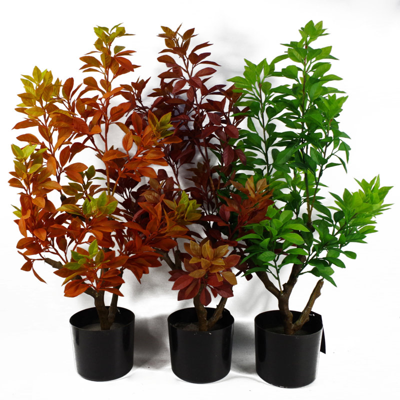 Anlin 80cm Faux Ficus Tree in Pot, Yellow