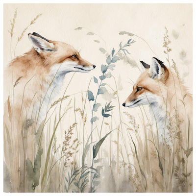 Renards dans l'herbe Housses de couette
