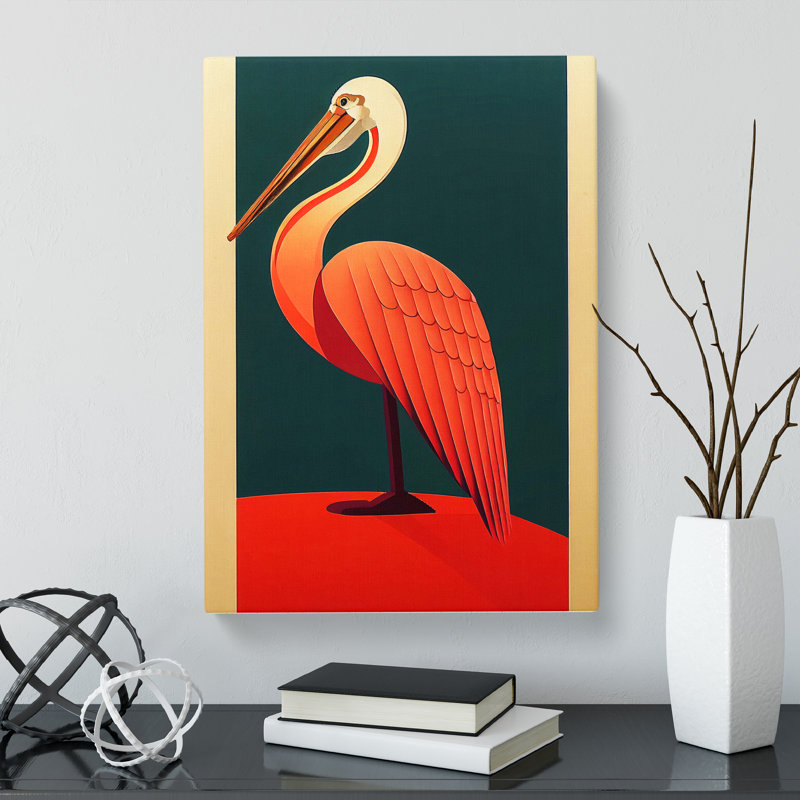 Pelican Art Deco - Wrapped Canvas, 76cm H x 50cm W