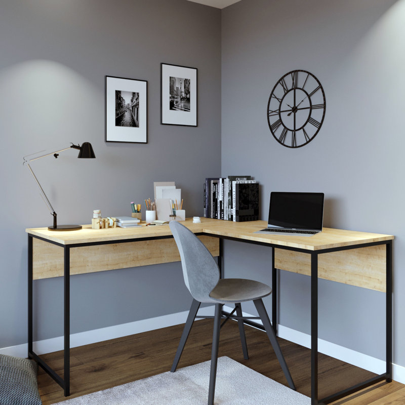 Nafni L-Shaped Writing Desk, Oak