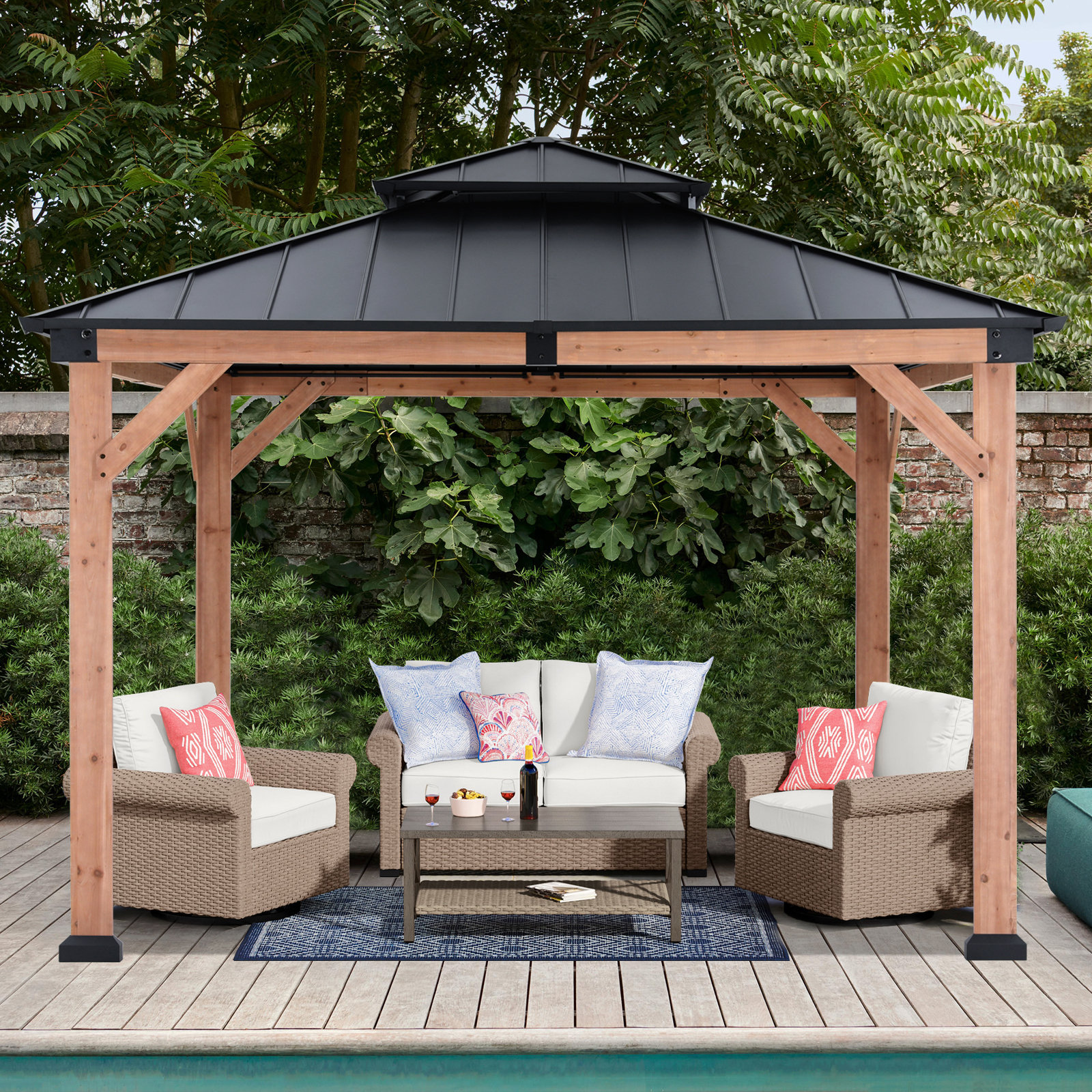 ABCCANOPY Solid Wood Patio Gazebo & Reviews | Wayfair