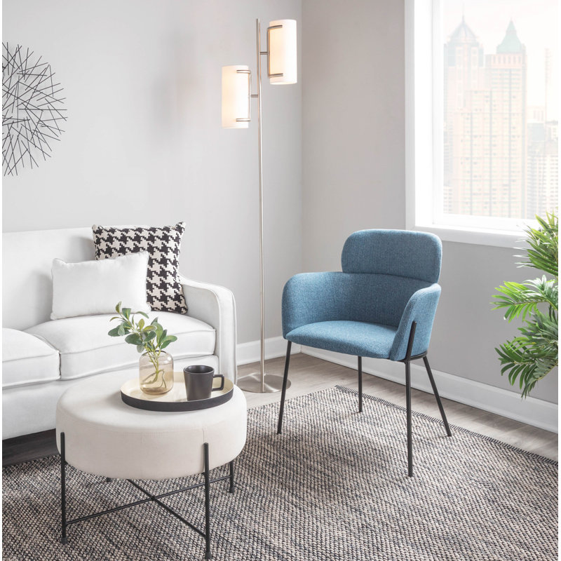 Adinah 18'' H Upholstered Armchair, Blue, Black