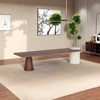 Ash wood and iron practical dining table