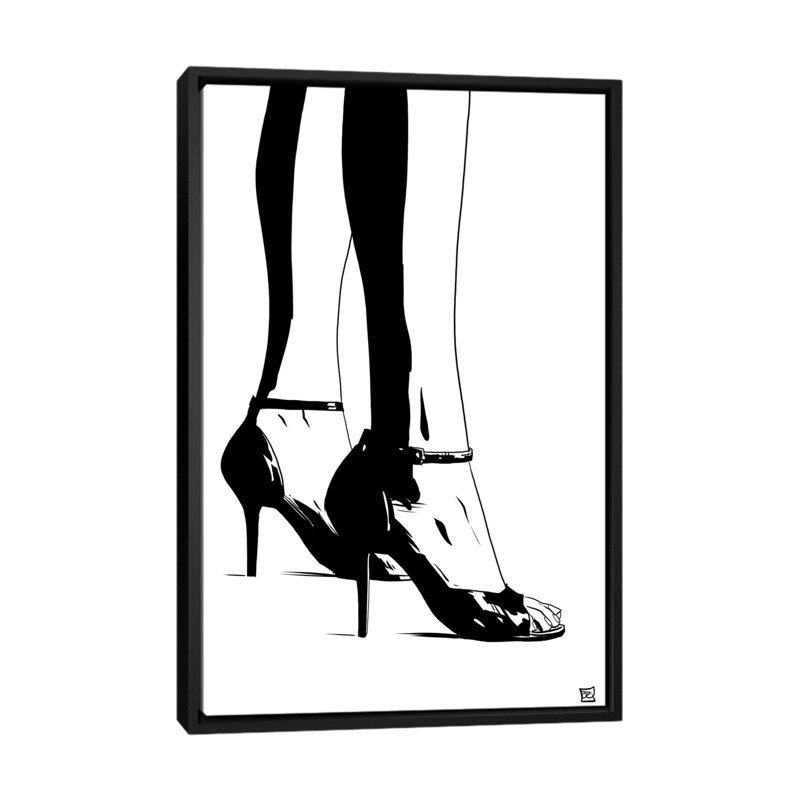 « chaussures x » par giuseppe cristiano, peinture sur toile tendue, H 48 po x l 32 po x P 1,5 po, Toile avec cadre noir