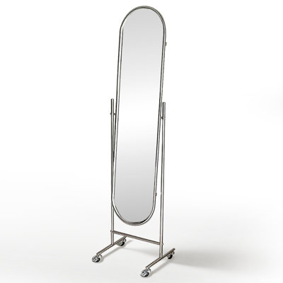 Modern Minimalist Stainless Steel Movable Arched Full-Length Mirror