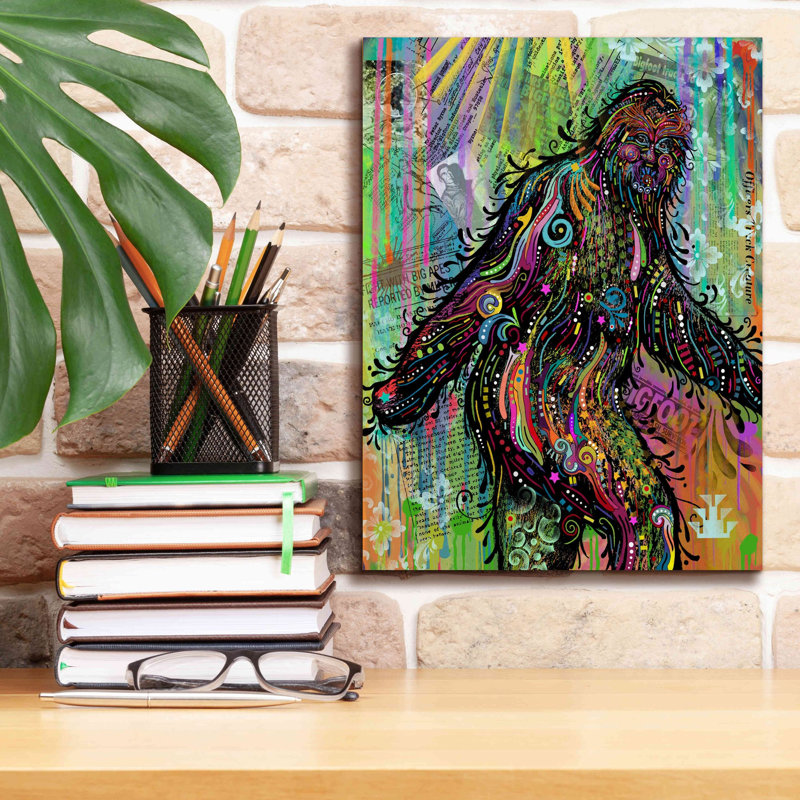 «Bigfoot» par Dean Russo, art mural sur toile, H 16 po x l 12 po x P 0,75 po