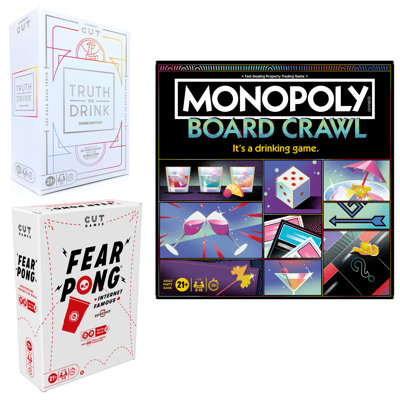 Adult Party Game Bundle: Truth Or Drink, Monopoly Board Crawl & Fear Pong