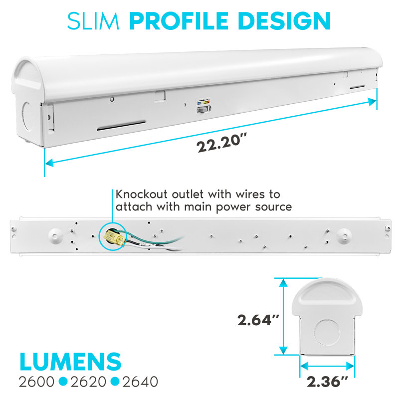 2' Slim Selectable CCT Linear LED Shop Light