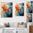 Breelan Orange Teal Abstract Fractal - Abstract botanical on Canvas Print-1826902294-1826902317