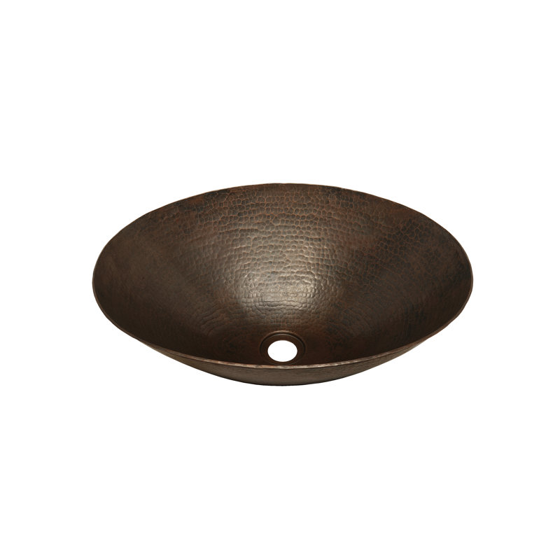 Novatto 14'' Copper Oval Bathroom Sink, Antique