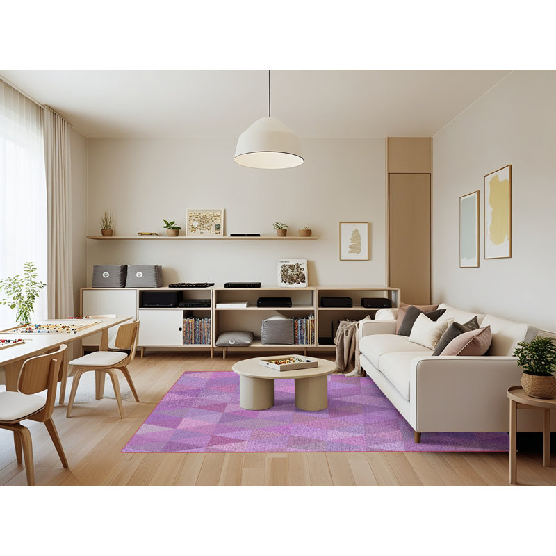 Tapis mauve/rose/mauve à motifs Millbury, Rectangle 7 pi x 9 pi