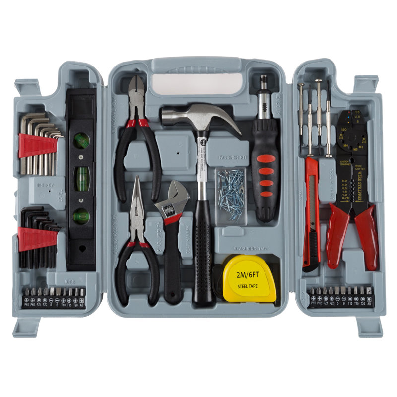 Stalwart 130 Piece Tool Set - Tool Kit with Hammer, Wrenches, Screwdriver, Pliers, and More - Hand Tools for Home Improvement Projects