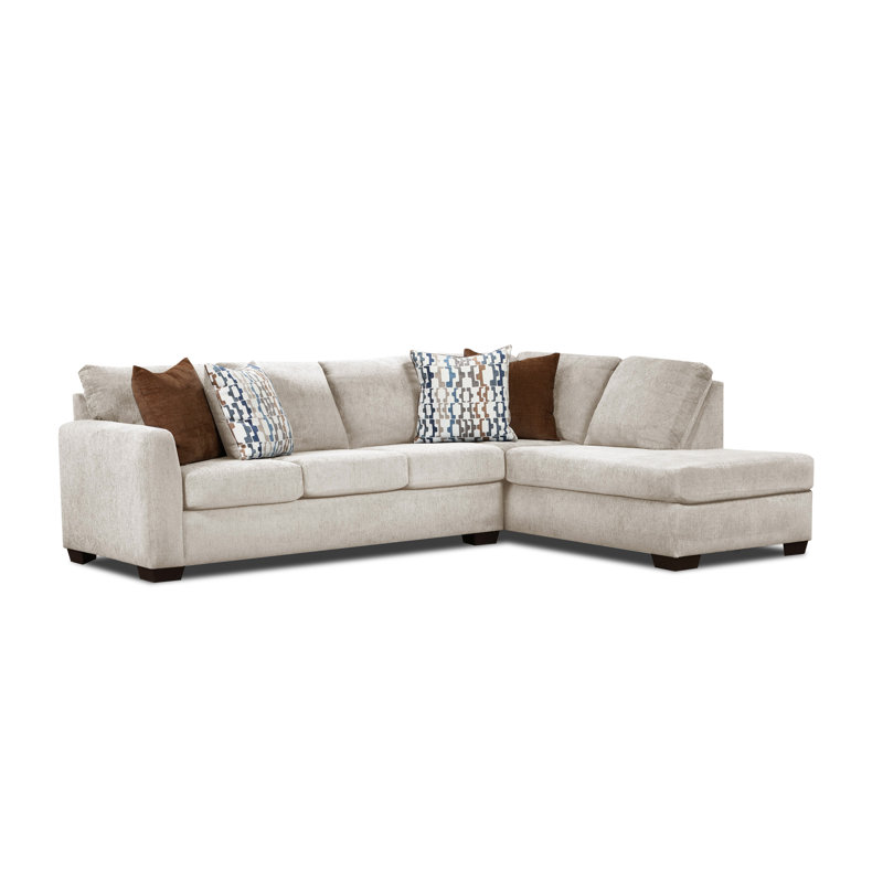 Whitsett Parchment 2 PC Sectional, Ivory Polyester