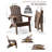 HDPE Folding Adirondack Chair With Cup Holder,Weather-Resistant, Low Maintenance,Supports Up To 400Lbs,Coffee-590467582