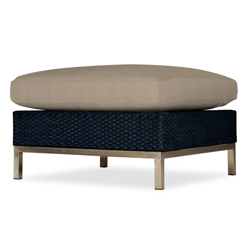 Elements Outdoor Ottoman, Ebony, Cottage Pepper