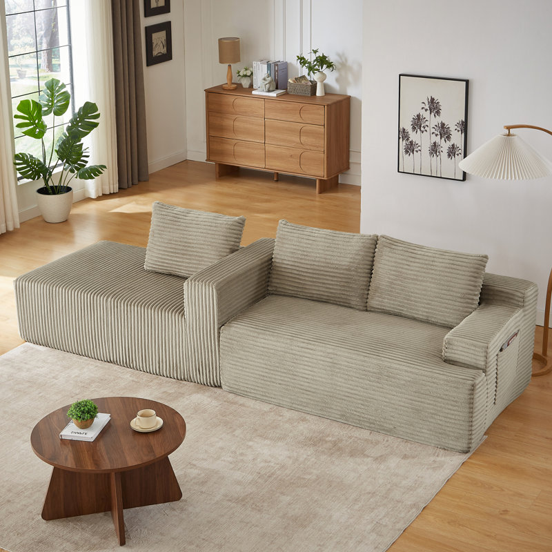 Canapé modulaire confortable en velours côtelé, style moderne pour la maison