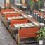 Banc rembourré en similicuir Simple Light Luxury Cafe
