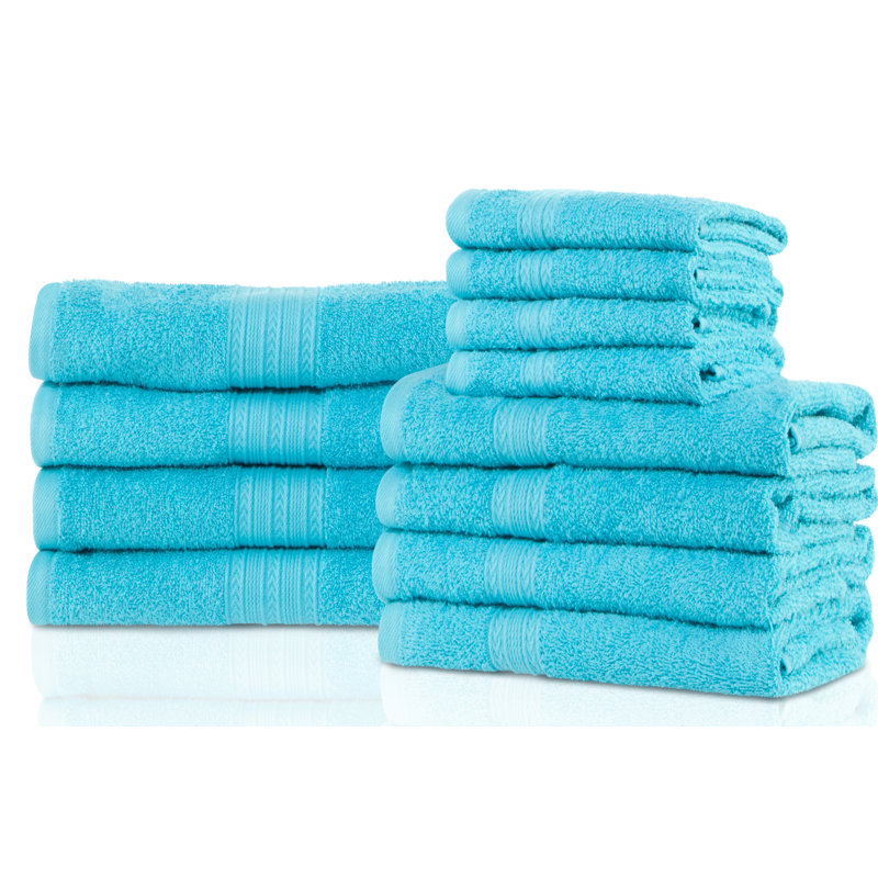 Ensemble de serviettes 100% coton durables, Turquoise