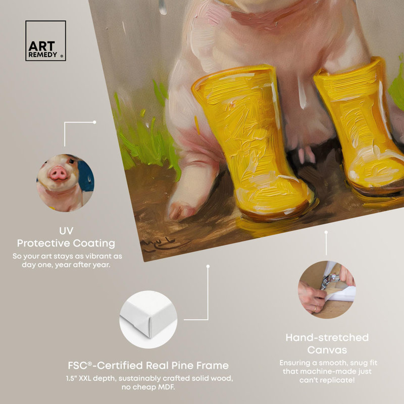 «Tiny Trotter», art animalier mignon par , Toile tendue, H 20 po x l 16 po