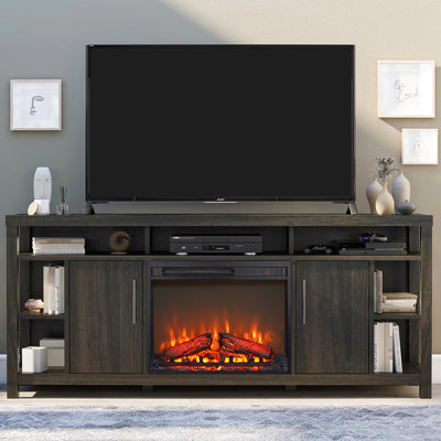 23 Inch Electric Fireplace: Ultra Thin Heater With Log & Realistic Flame Effects. Remote Controlled Timer Overheat Protection. 1400W Heat, 5000 /H, 11 Temp Settings, 4 Adjustable Brightness Settings.