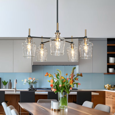 Aavah 3- Light Wagon Wheel Shaded Chandelier