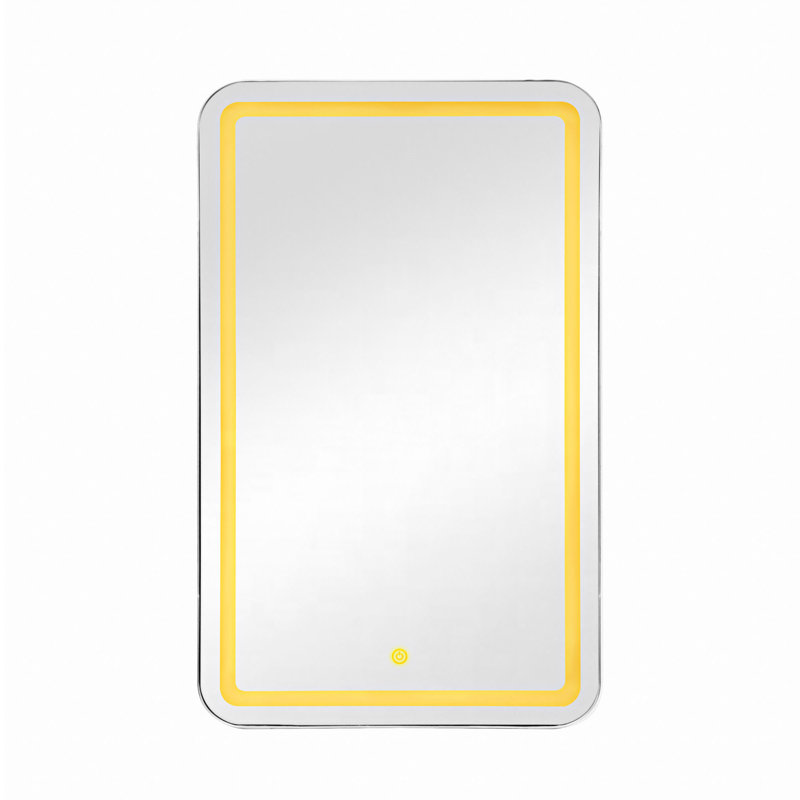 Miroir de salle de bain avec rangement, Argent argent