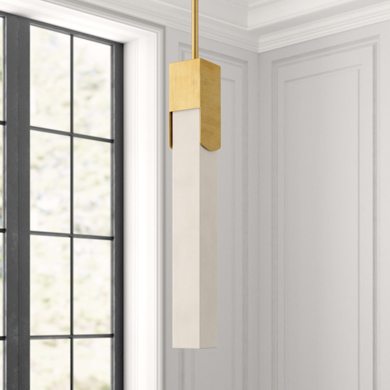Covet 1 - Light LED Pendant, Antique/Burnished Brass