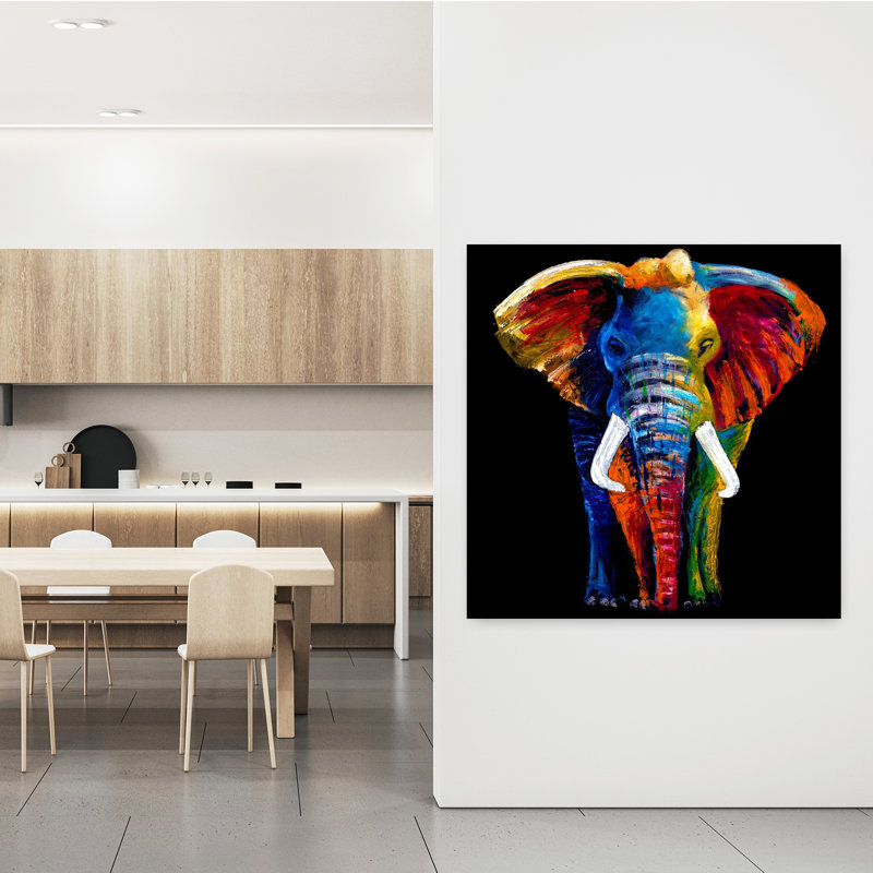 Éléphant, art contemporain de la faune, H 48 po x l 48 po