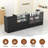 36" W X 18" D X 38" H - Glass Display Cabinet For Retail - Wood Black Full Vision Display Showcase With Led Lights And Storage Space