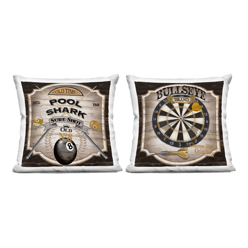 Ensemble de coussins décoratifs 2 pièces Pool and Darts Rustic