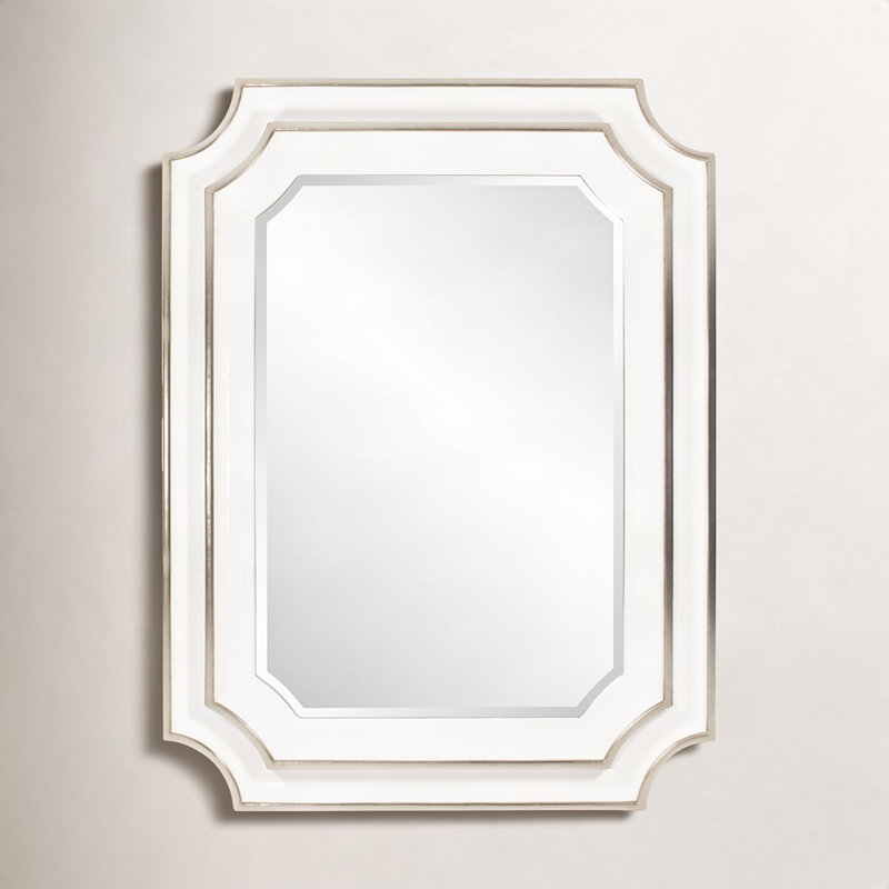 Ethan Scalloped Mirror White, White
