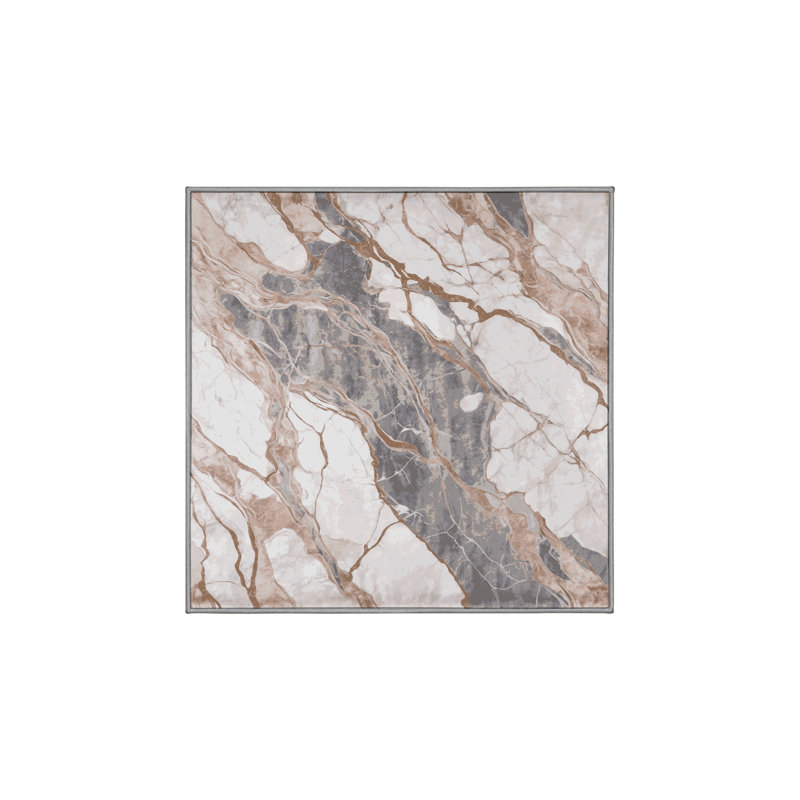 Tapis gris lavable à la machine, Carré 8 pi