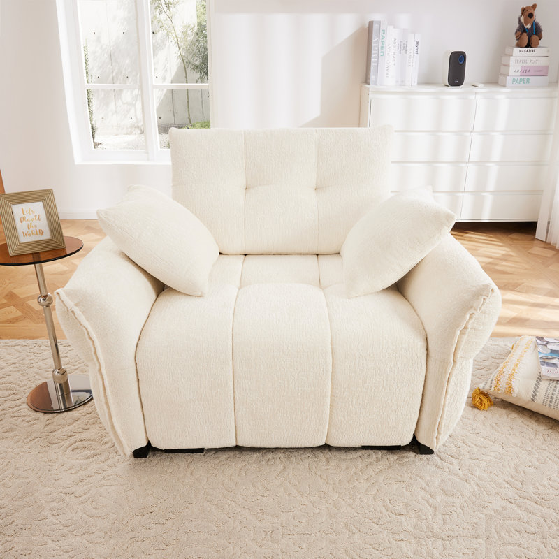  Fauteuil modulaire à assise profonde en chenille de 47 po, Beige